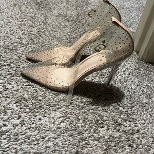 Elegant Transparent Studded Heels